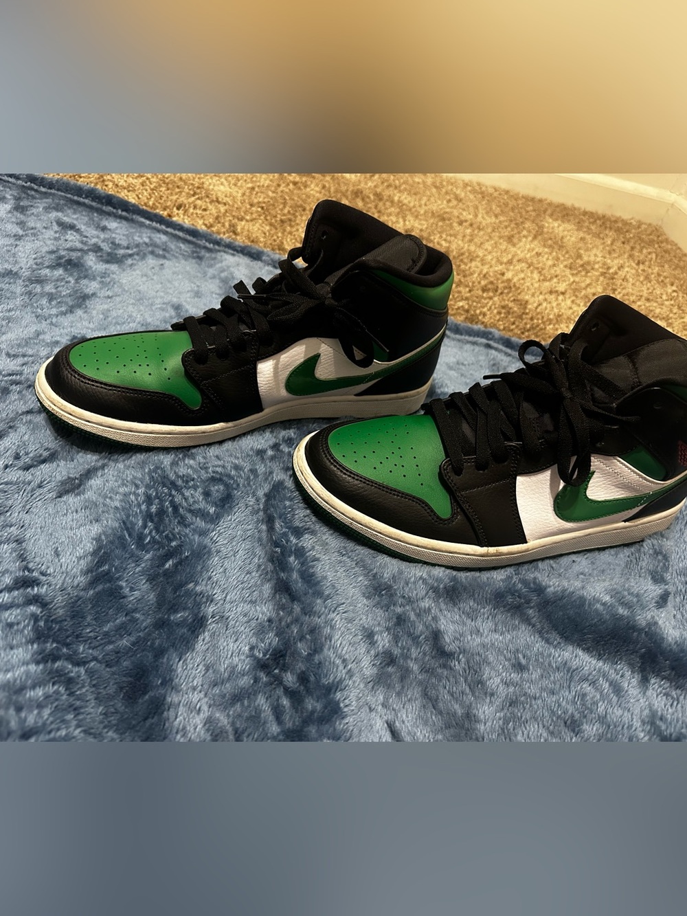 Nike Air Jordan 1 Mid - Green/Black/White Men's Sneakers